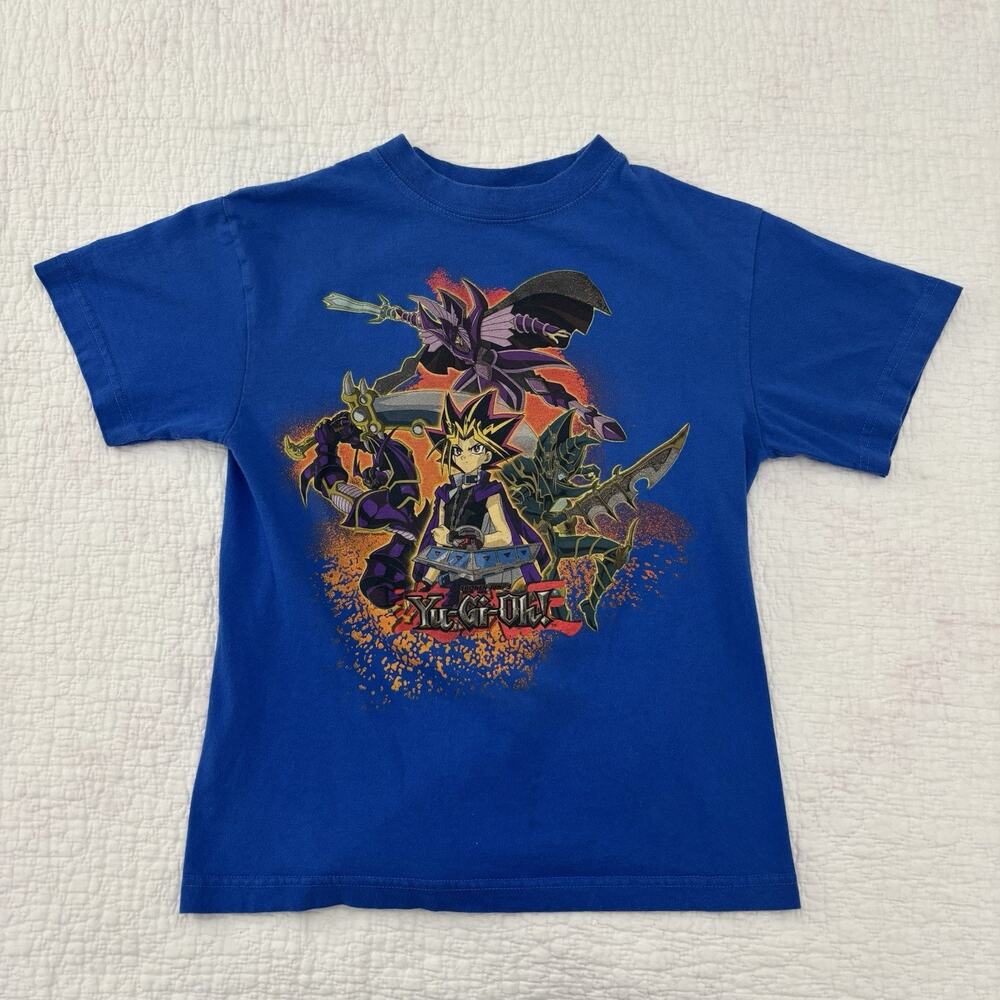 Vintage Y2K Yu-Gi-Oh Manga Card Game Blue Shirt Youth size Medium
